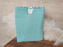 Charger l'image dans la galerie, Pochette à livre de poche/ liseuse " Gaze de coton vert "