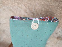 Charger l'image dans la galerie, Pochette à livre de poche/ liseuse " Gaze de coton vert "