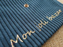 Charger l'image dans la galerie, Pochette velours côtelé "Noly bleu""