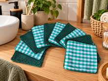 Charger l'image dans la galerie, Lingettes " Vichy vert "