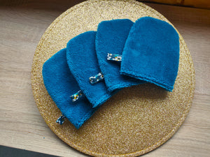 4 Mini Gants démaquillants "Bleu"