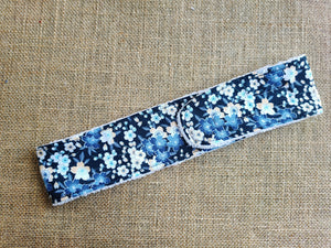 Bandeau de soin visage " Fleurs bleues "